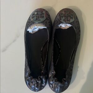 Tory Burch Reva Black Leopard Print Women's Shoes